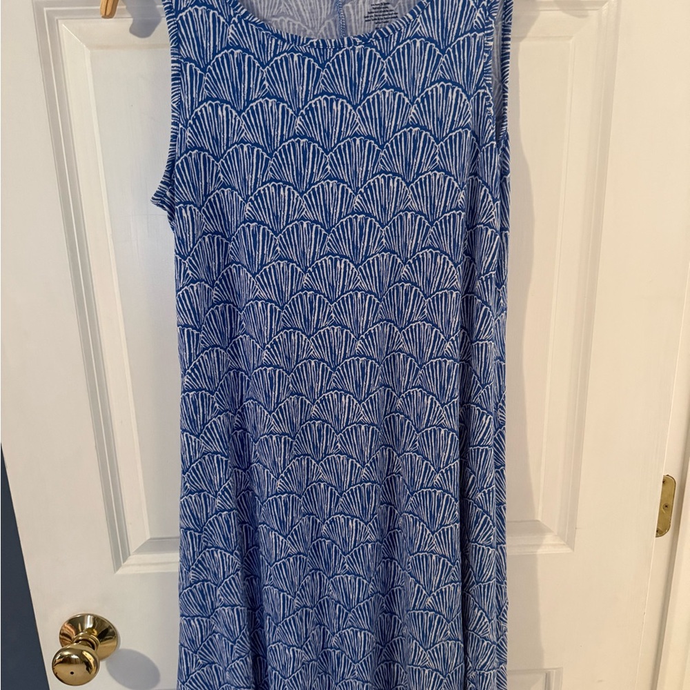 Croft & Barrow Blue and White Patterned Midi Dress